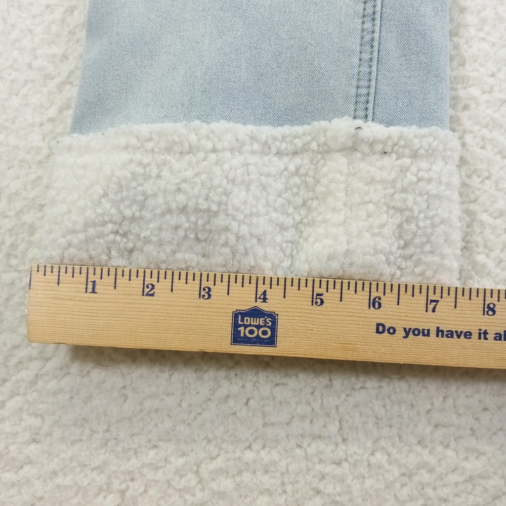 Instantfunk Lined Women Light Wash Straight Jeans Faux‎ Shearling Cuffs Blue XL - Picture 9 of 10